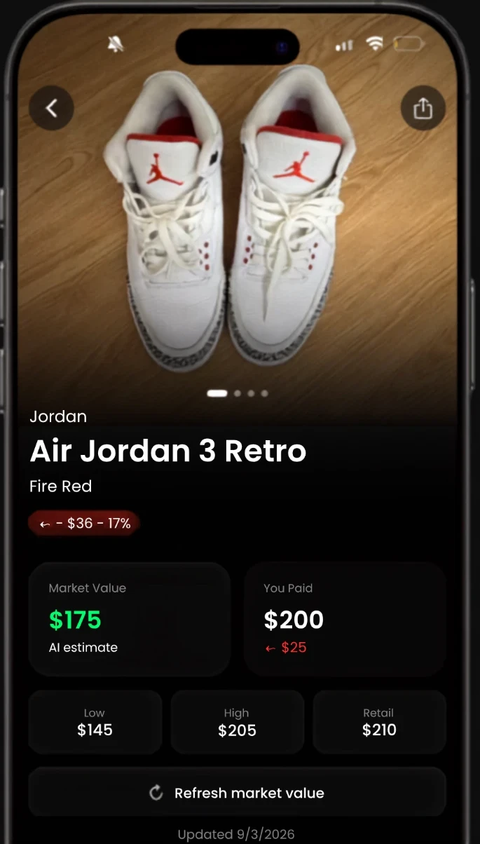 SOLE’D app — Sneaker details & value